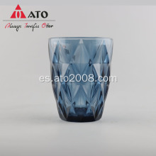 Vaso de vidrio de vidrio de vidrio de vidrio azul de color azul de vidrio de vidrio